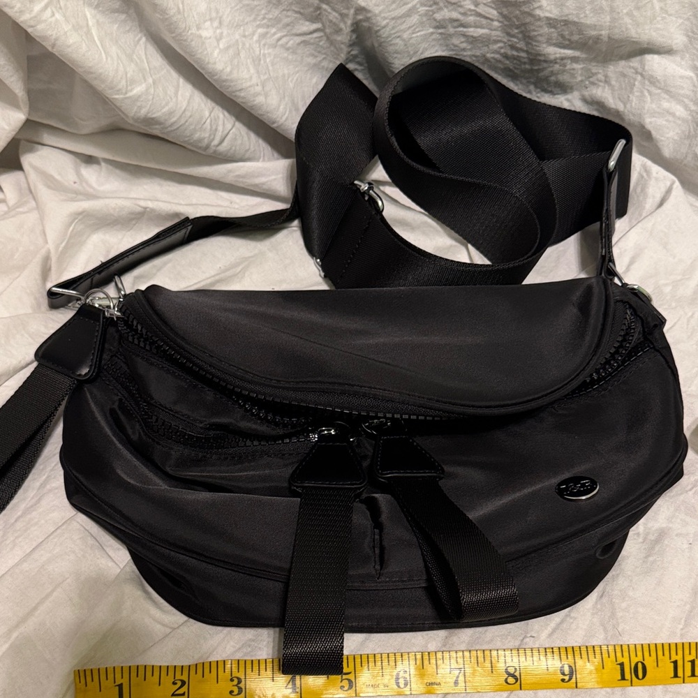 Iris & rainbow Black Crossbody Bag